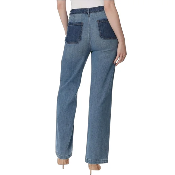 JS Wide Leg Jeans- Tease High Waist -Size 12 Petite-EUC $110 Retail - Picture 5 of 11